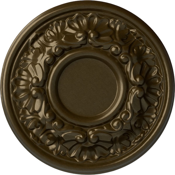 Ekena Millwork Odessa Ceiling Medallion (Fits Canopies up to 2 1/2"), Hand-Painted Brass, 7 1/2"OD x 1 1/8"P CM07ODBRS - main